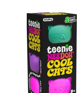 Schylling NeeDoh Teenie Cool Cat - Sensory Squeeze Toy - Contains 3 Mini Groovy Globs - 1.5 Wide - Color May Vary (Pack of 1) : Toys & Games