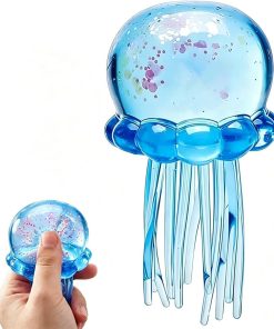 Jellyfish-Shaped Squeeze Toy. Slow-Rebound Stress-Relieving Ball. Soft and Elastic Sensory Stress-Relieving Toy. Squeezing Toys can Effectively Relieve Anxiety and Stress ((Blue)) : Toys & Games