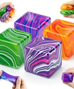 4 Pack Fidget Toys. Squishy Cube. Ice Cube Squishy for Anxiety & Stress Relief for Adults. Slow Rise Sensory Stress Balls. Classroom Prizes : Toys & Games