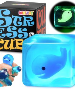 Stress Cube Squishy Fidget Toys Kids Adults - Glow in The Dark Whale Squish Toy Sensory Toys for Kids with Autism Stress Balls for Kids Squeeze Toys for Anxiety Stress Relief Easter Basket Stuffers : Toys & Games